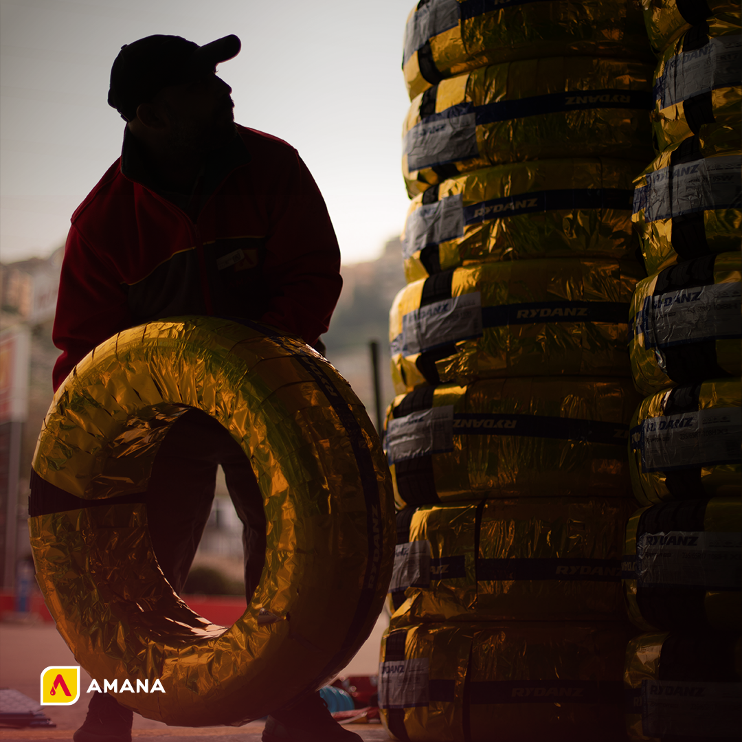 Image illustrating Amana Petroleum Company's tire sale service, offering a variety of high-quality tires for customers' automotive needs.